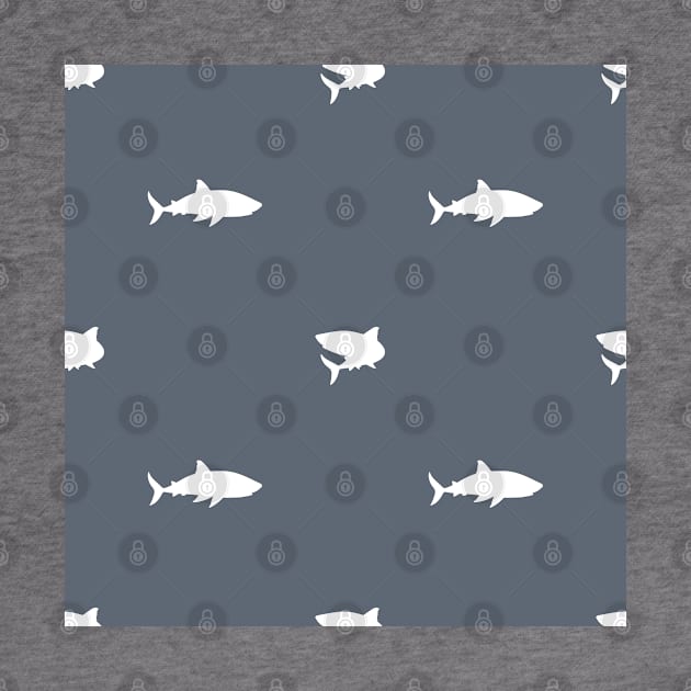 Shark from the ocean seamless vector pattern by essskina